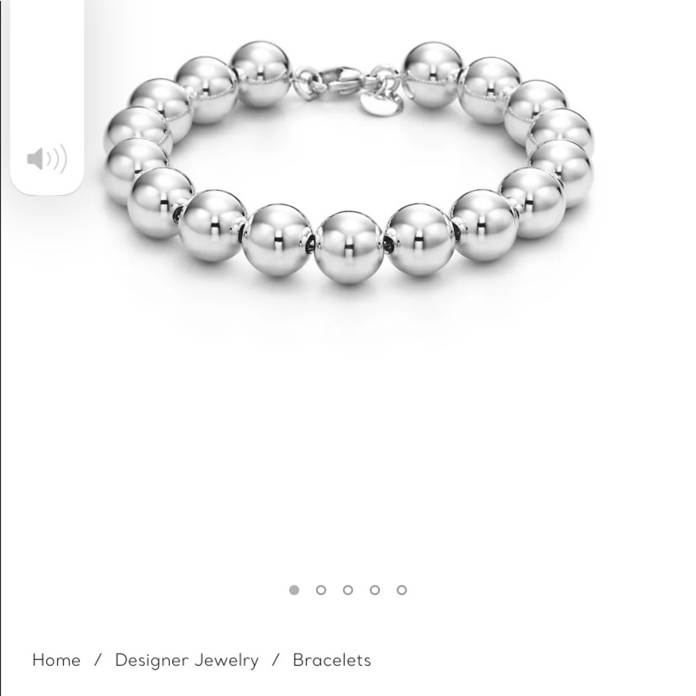 Tiffany’s Sterling Silver 10mm 7-1/2 in long Bead Bracelet